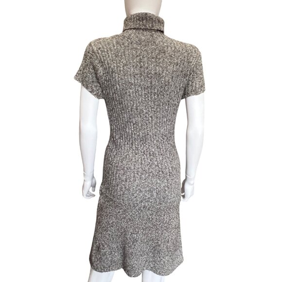 J.J. Always Brown Turtleneck Sweater Dress w/ Button Accents Womens Size Large - Picture 2 of 6